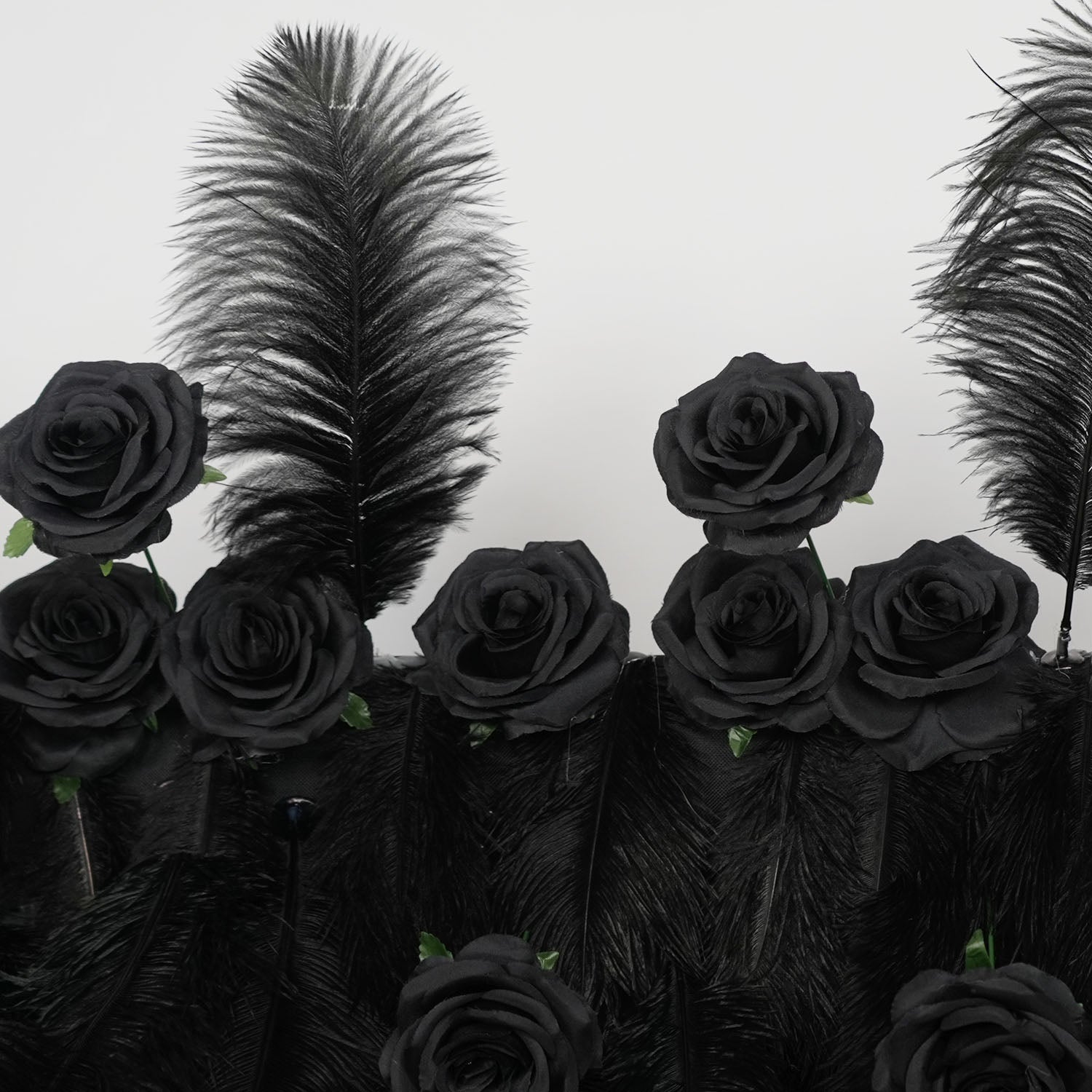 Uflower Artificial Black 5D Flower Wall Wedding Backdrop Decoration